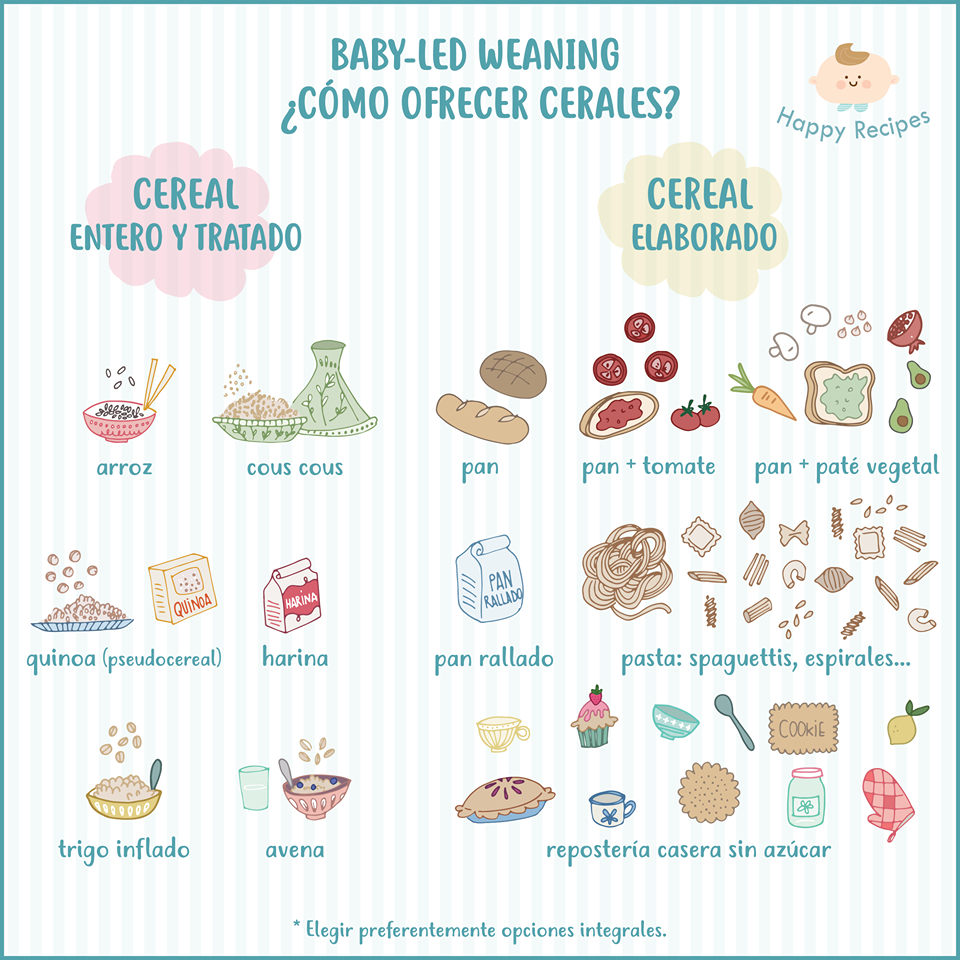 cómo ofrecer cereales en el baby-led weaning